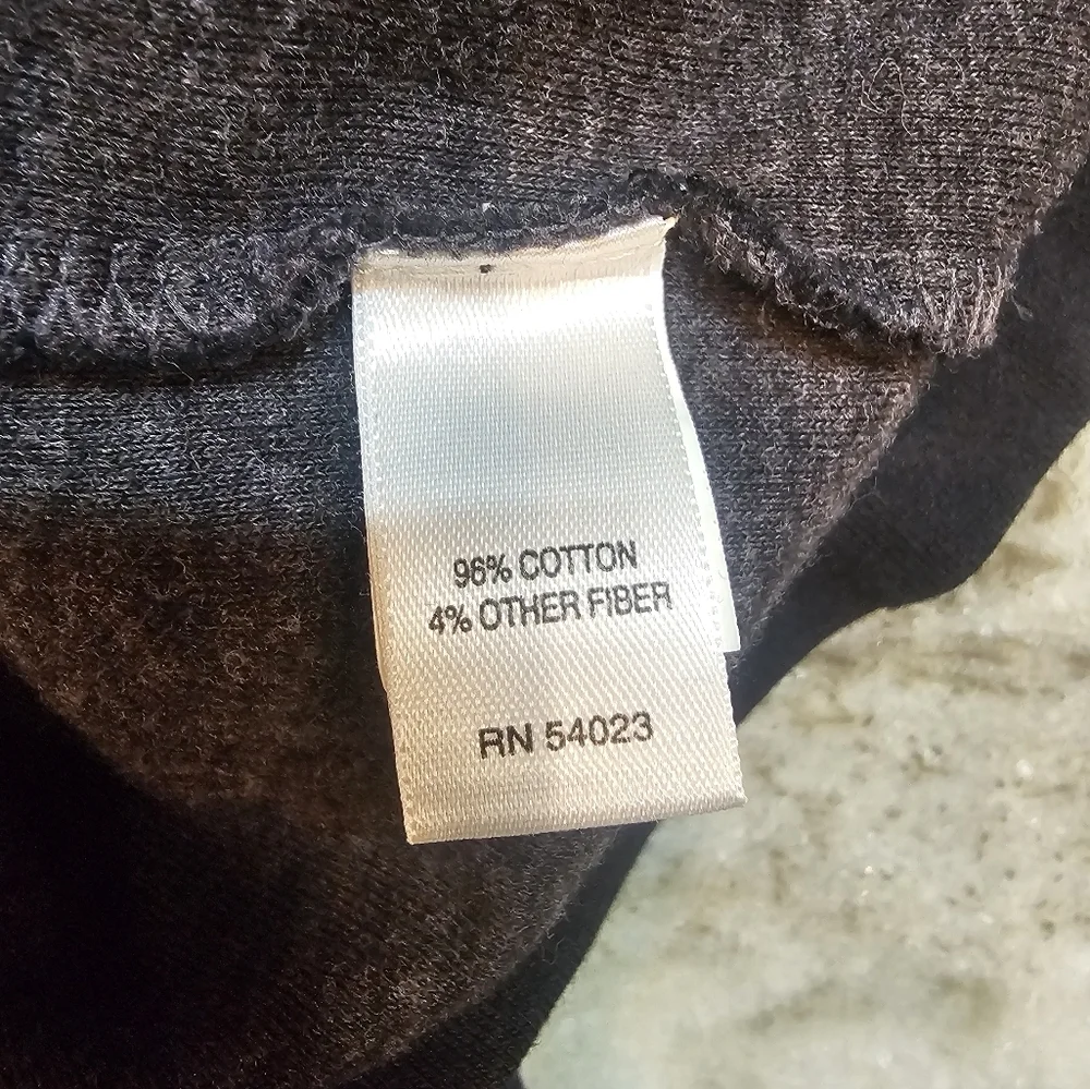 Banana Republic Men’s XL V-Neck Sweater Charcoal Black Cotton Blend Long Sleeve